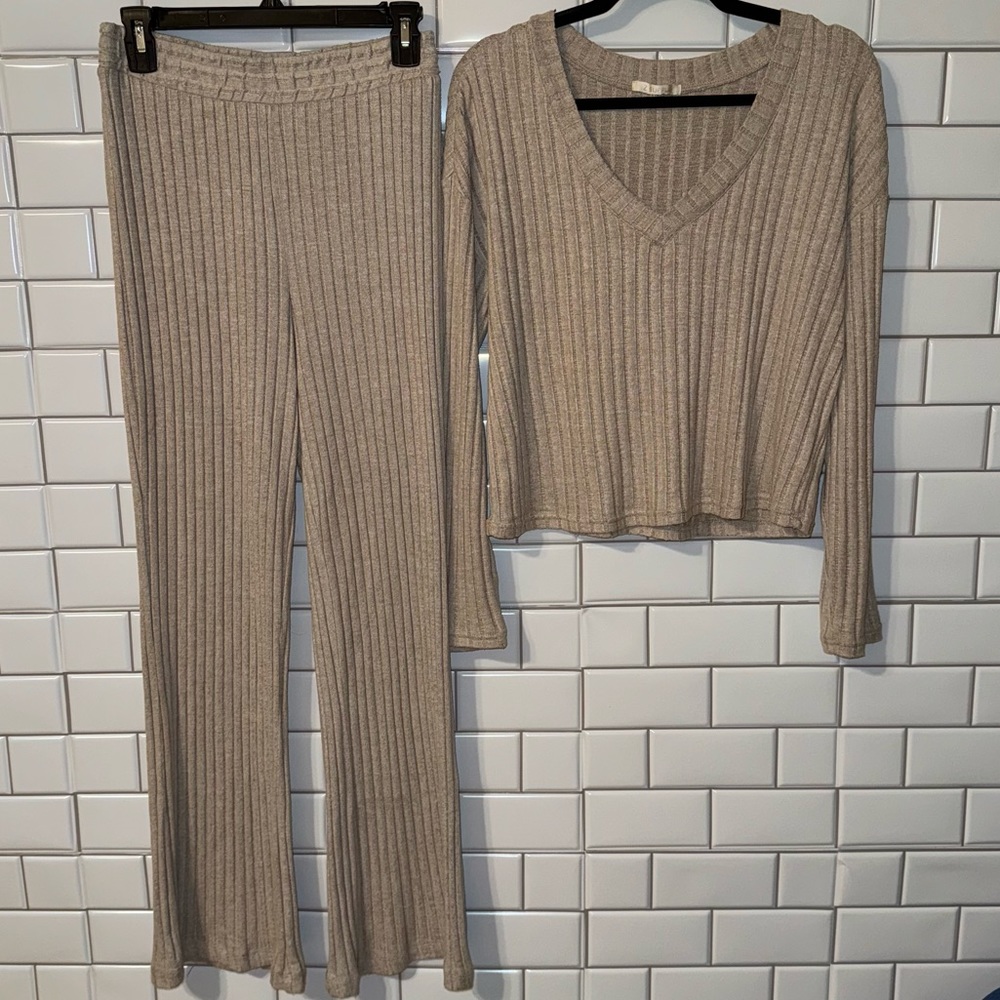 Z SUPPLY TWO PIECE TEXTURED LOUNGE SET WOMEN SMALL